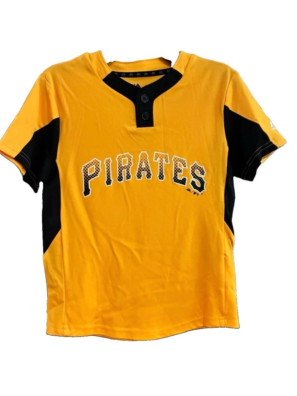 Majestic Pittsburgh Pirates Gold & Black Youth Cool Base Team Shirt, Sz S